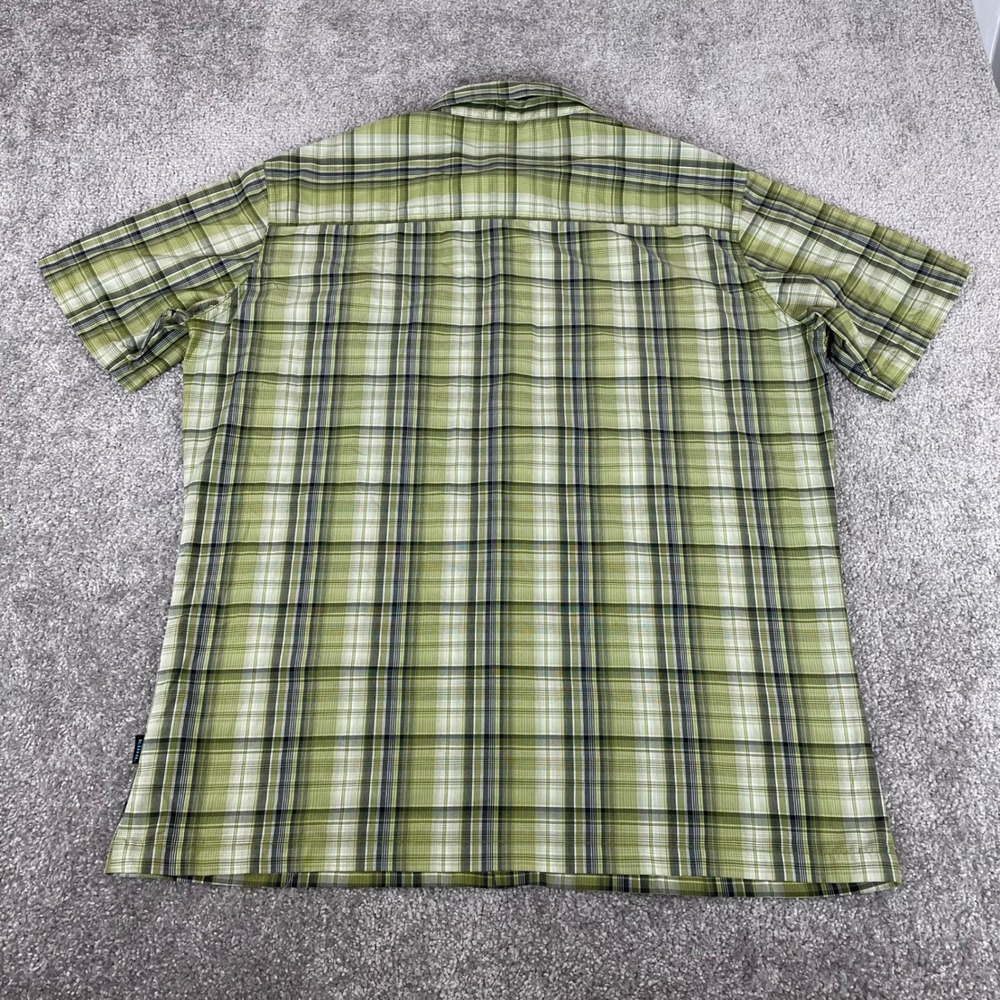 Kuhl Button Down Shirt Mens Large Eluxor Plaid Short Sleeve Green Hiking Trail - Picture 8 of 12